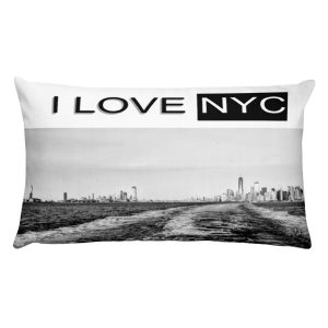 I Love NYC rectangle B& W front pillow