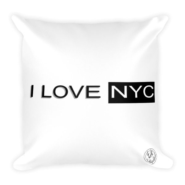 I love NYC back of square pillow2